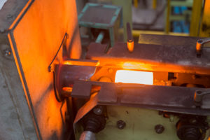 heating steel by induction heating furnace for hot forging
